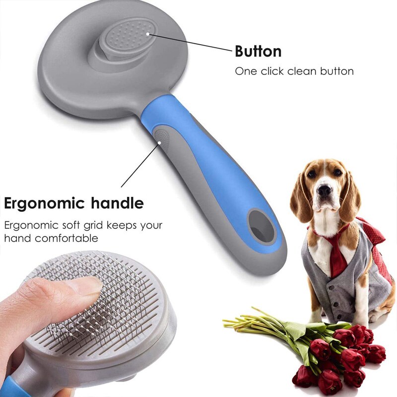 Pet Slicker Grooming Brush for Long Hair Dogs & Cats