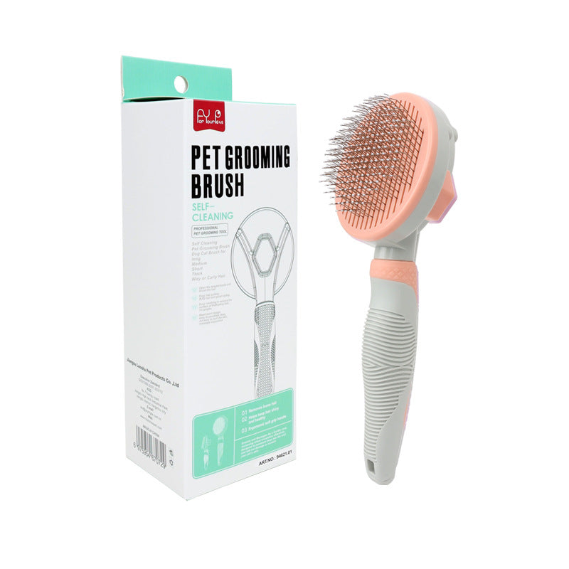 Self-Cleaning Dog & Cat Slicker Grooming Brush