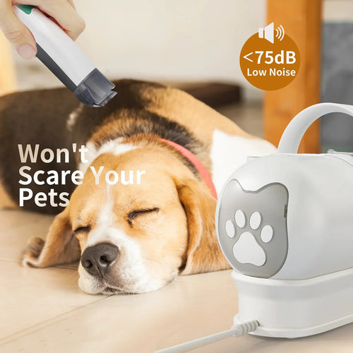 7-in-1 Pet Grooming Vacuum Kit with Clippers & Low Noise
