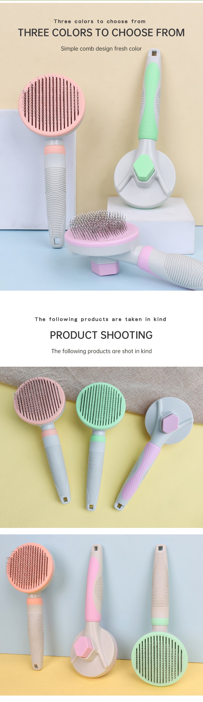 Self-Cleaning Dog & Cat Slicker Grooming Brush