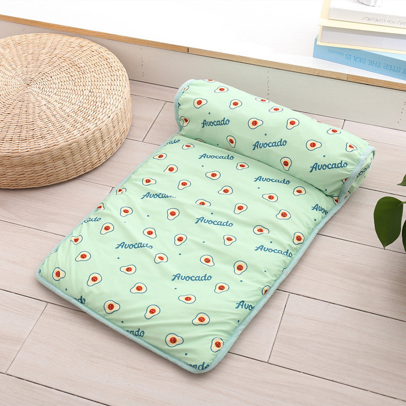 Cat dog pet ice pad summer autumn cooling heatstroke prevention sleeping mat fruit mat non-slip ice silk mat.