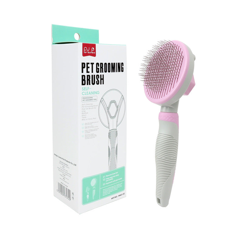 Self-Cleaning Dog & Cat Slicker Grooming Brush