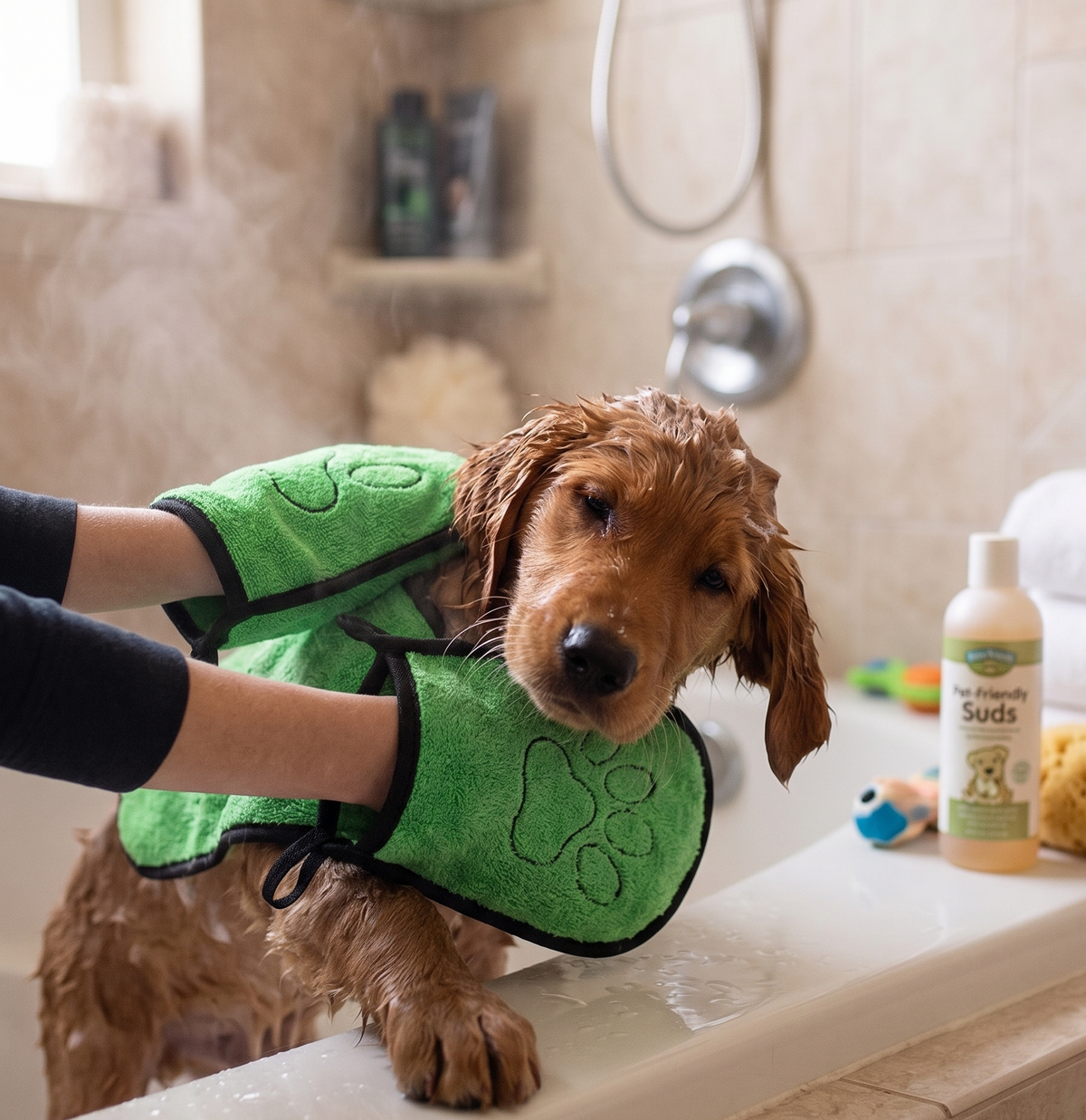 3-Pack Natural Dog Grooming Bundle – Shampoo Bar, Balm & Towel