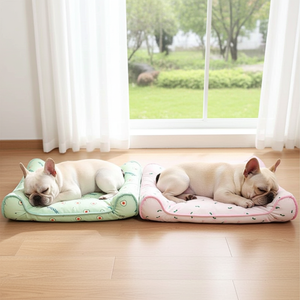 Cat dog pet ice pad summer autumn cooling heatstroke prevention sleeping mat fruit mat non-slip ice silk mat.