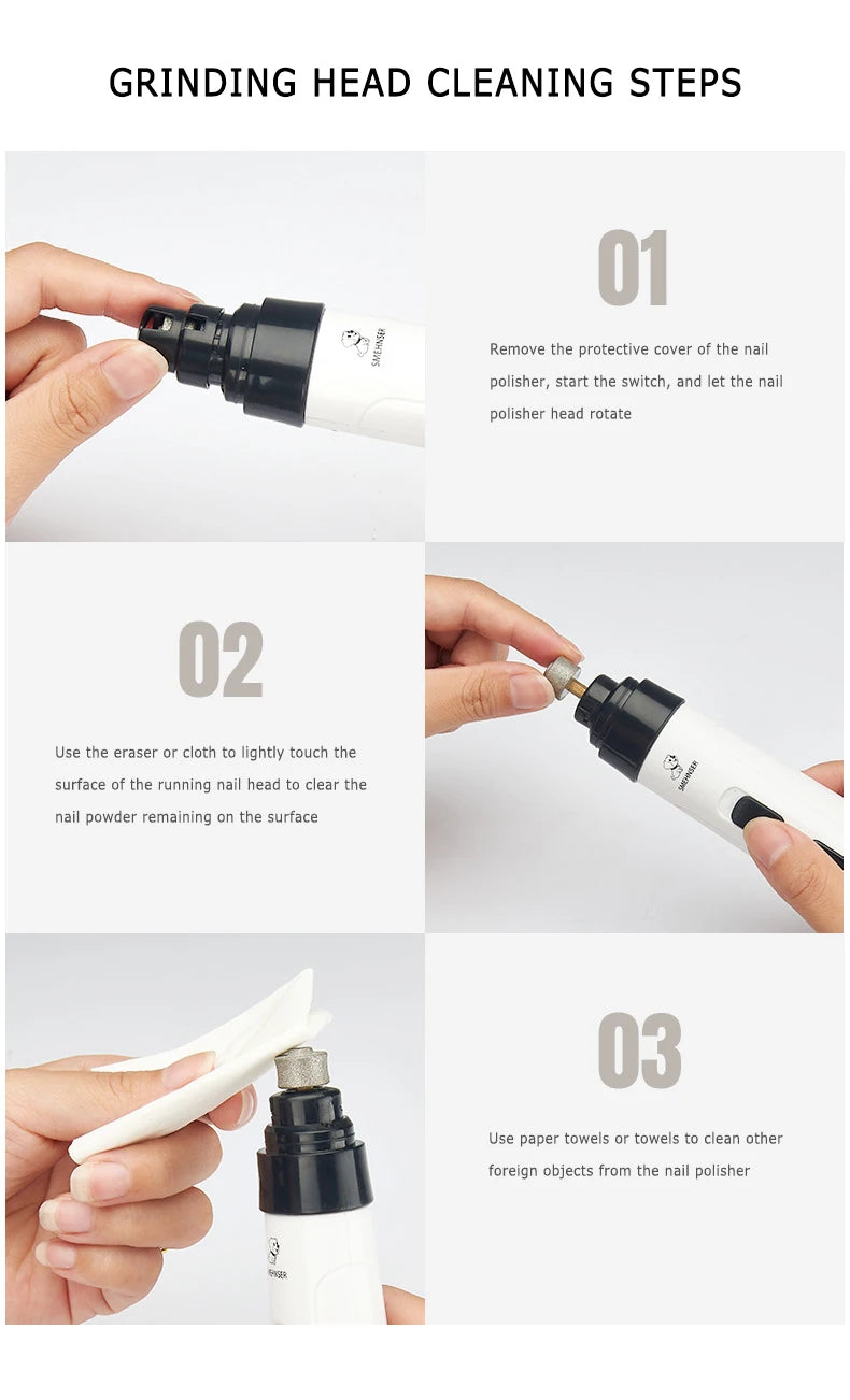 Electric Pet Cat Dog Nail Grinding Machine Nail Clippers Professional Mute Painless Dog Cat Paws USB Rechargeable Nail Trimmer