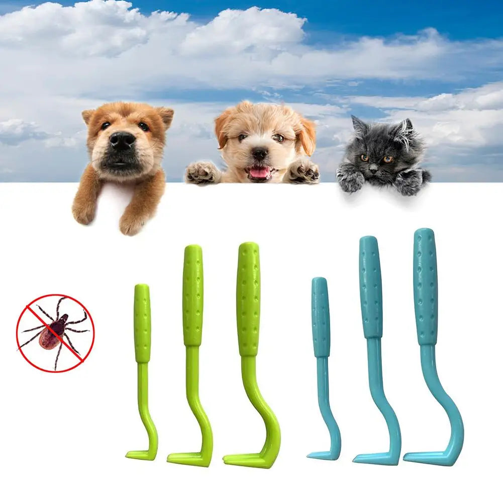 3-Piece Plastic Tick and Flea Removal Hooks for Pets